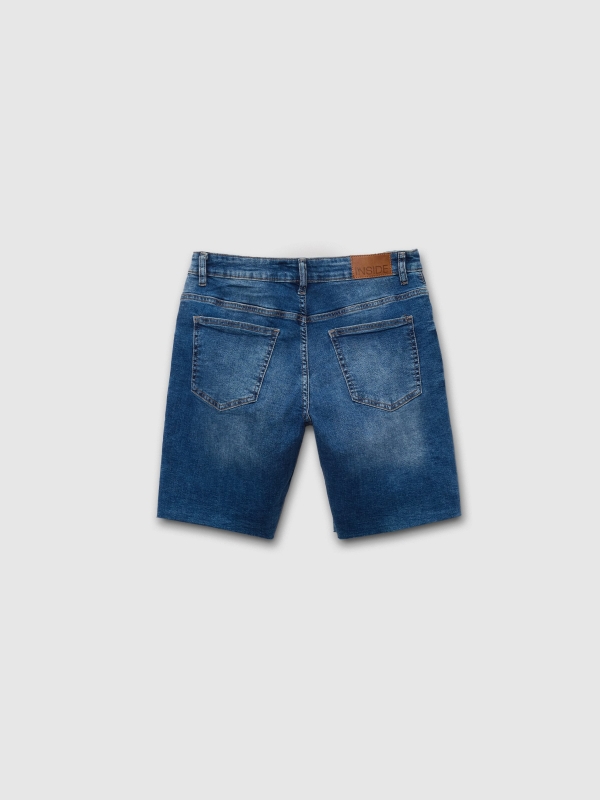 Bermuda regular denim azul azul vista trasera