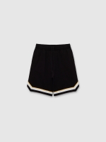 %Pto% Bermuda jogger con rayas negro vista frontal