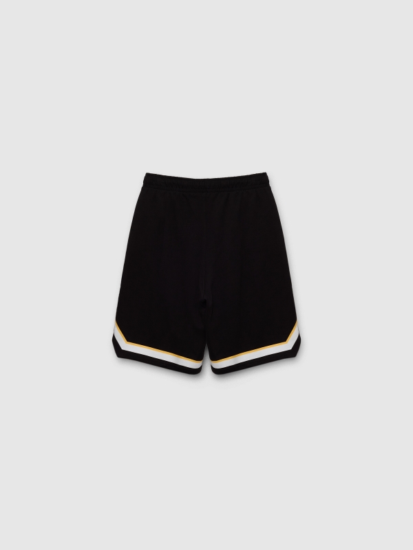 Bermuda jogger shorts with stripes black back view