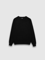 %Pto% Basic Round Pullover black front view