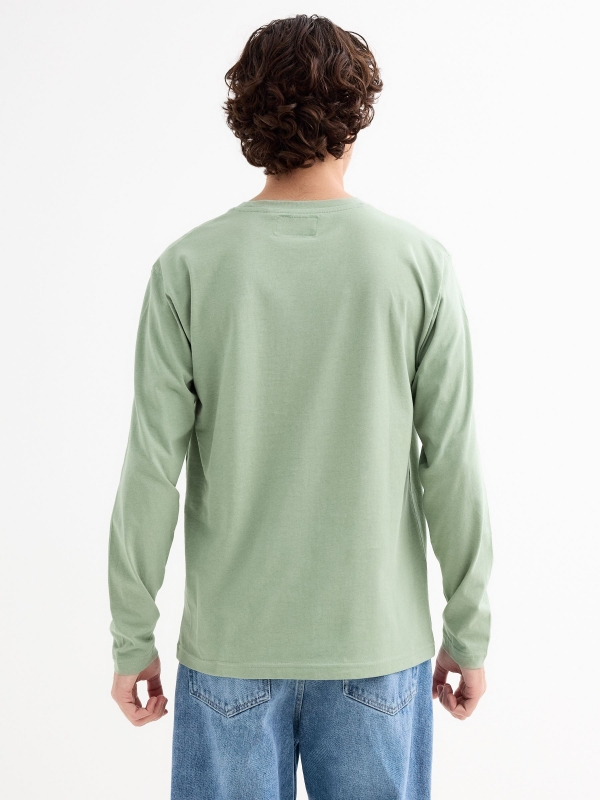 T-shirt normal INSIDE verde acinzentado vista meia traseira