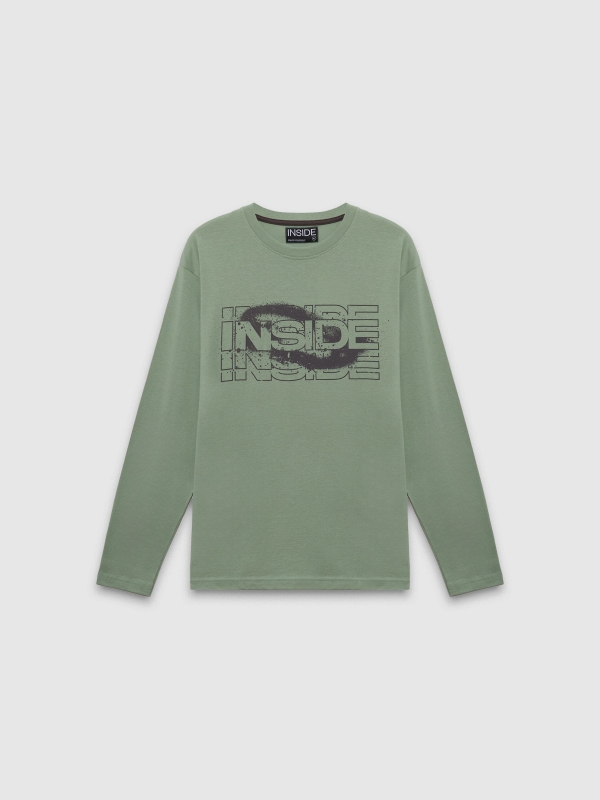  T-shirt normal INSIDE verde acinzentado vista frontal