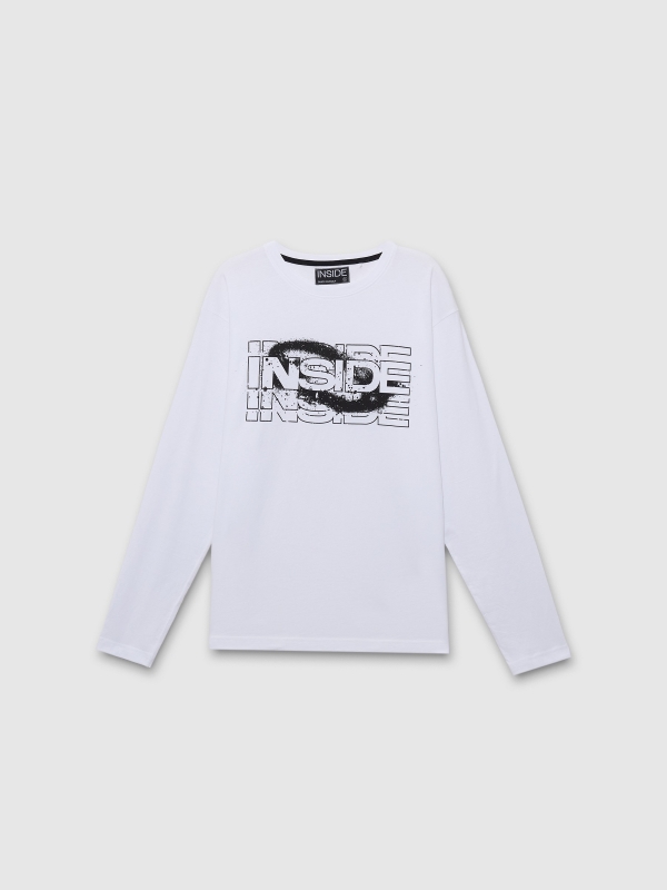  T-shirt normal INSIDE branco vista frontal