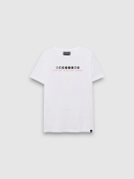 %Pto% T-shirt com caveira nas costas branco vista frontal