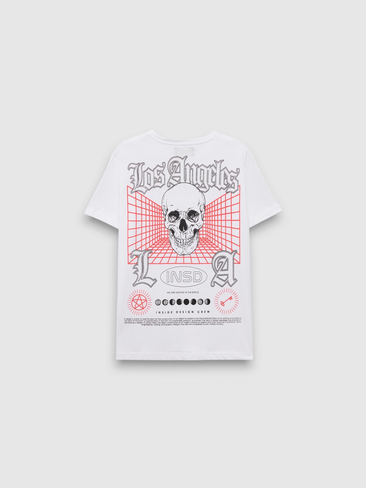 Camiseta calavera espalda blanco vista trasera