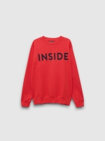 %Pto% Sudadera sin capucha INSIDE rojo vista frontal