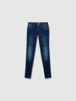 %Pto% Jeans skinny desgastado tiro bajo azul vista frontal