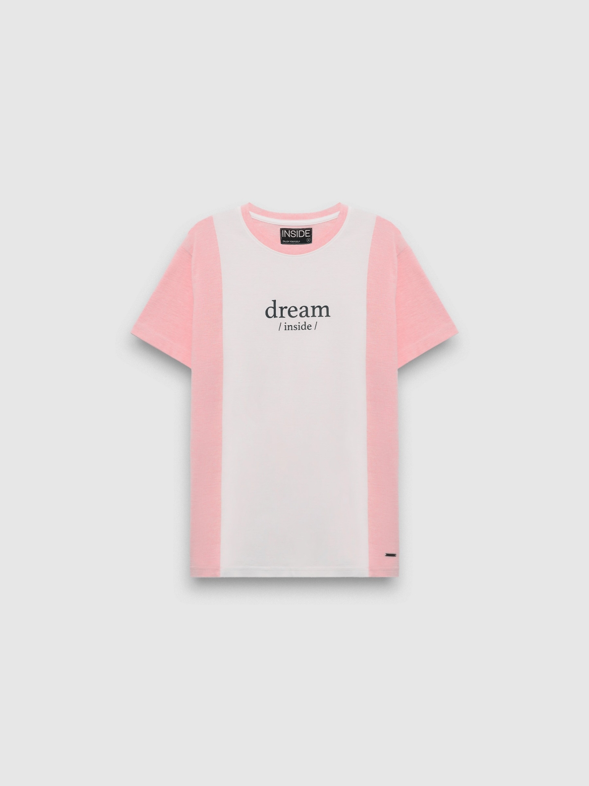  Colour Block T-shirt pink front view