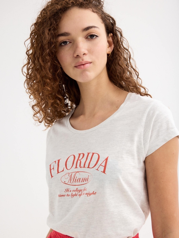 Camiseta manga corta Florida melange claro vista detalle