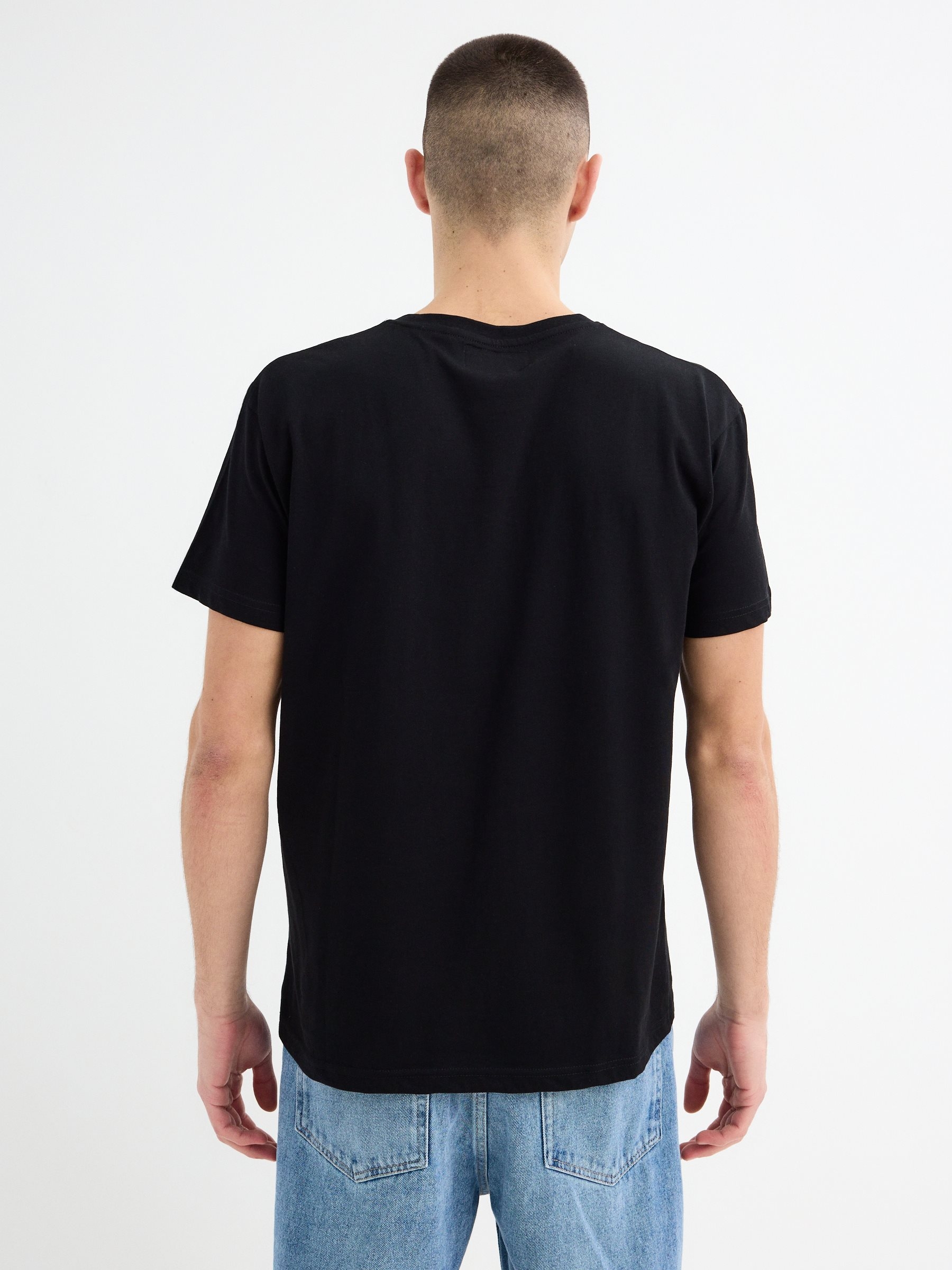 Short sleeve printed t-shirt Inside black middle front view