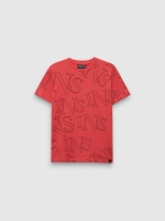 %Pto% Short sleeve T-shirt INS red front view