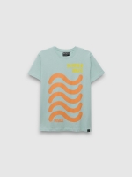 %Pto% Short sleeve t-shirt Summer Wave green front view