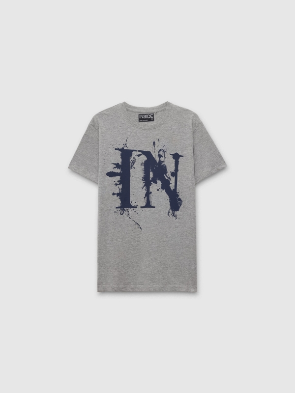  Camiseta manga curta estampada Inside melange meio vista frontal