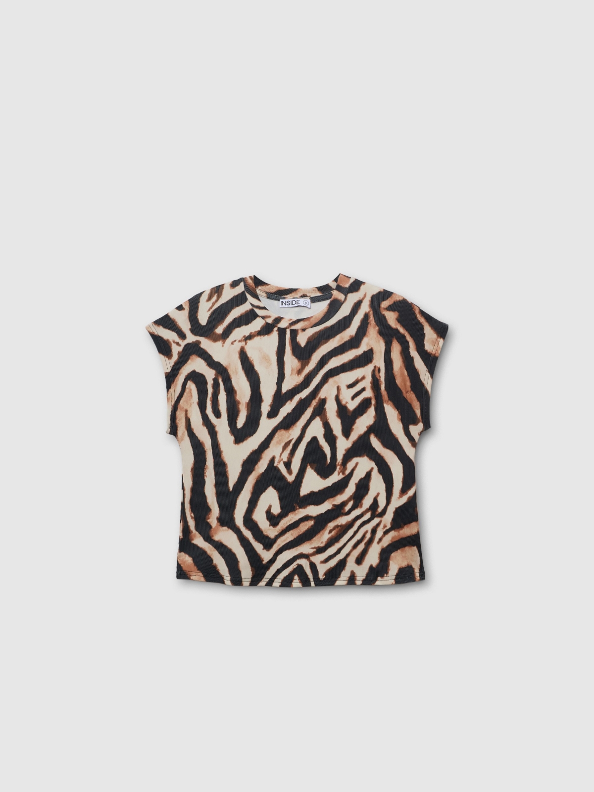  Camiseta manga corta animal print multicolor vista frontal