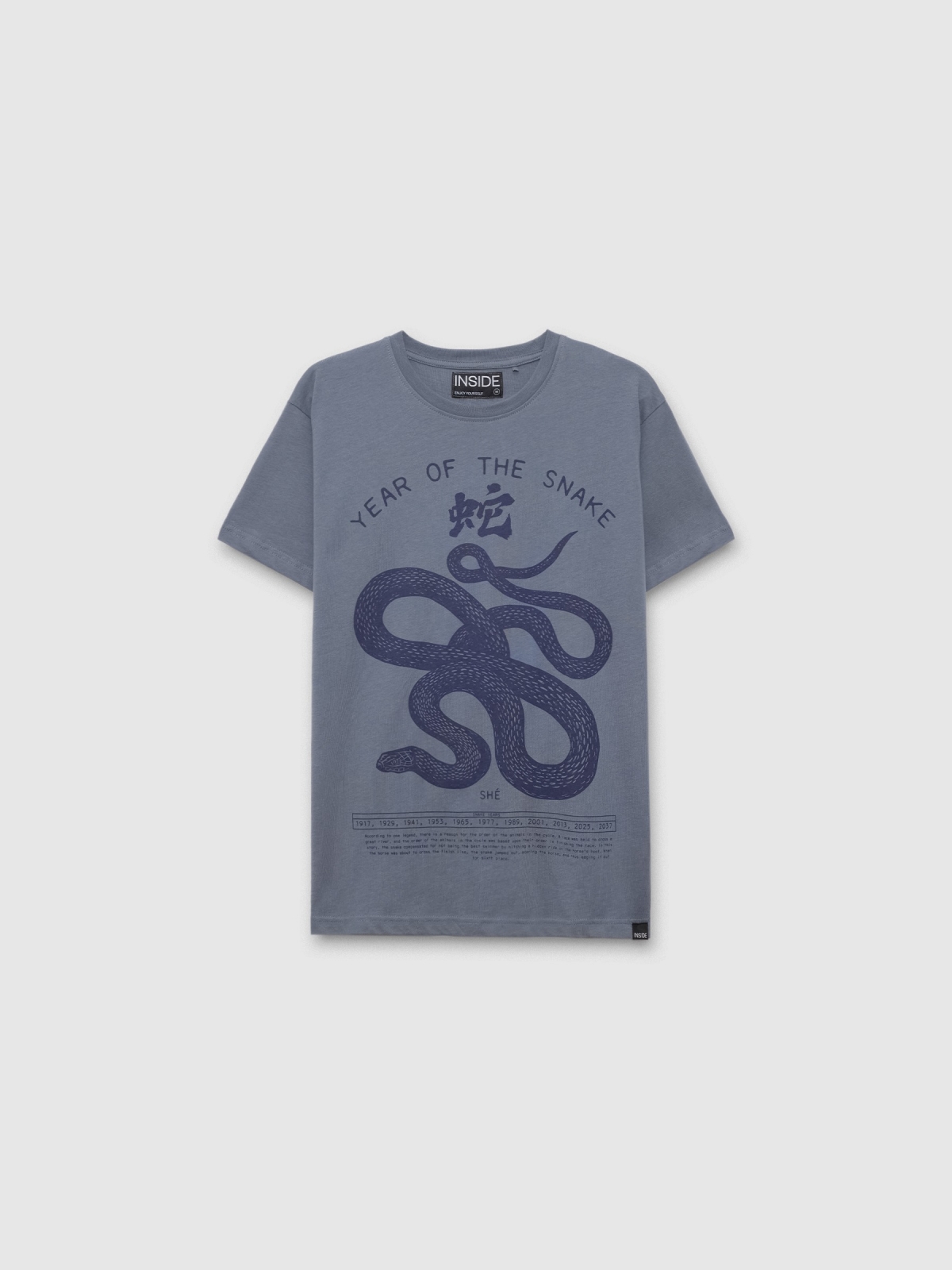  Short sleeve Snake t-shirt blue front view