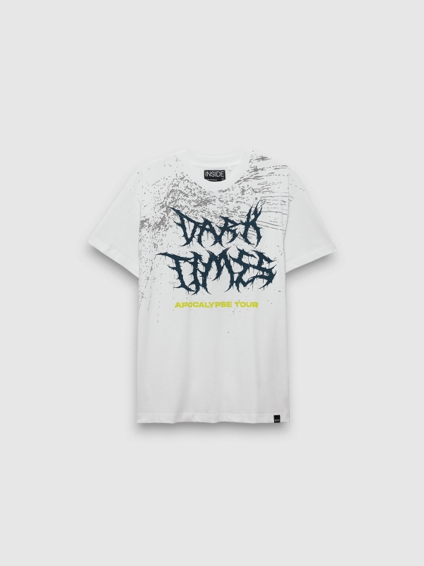  Camiseta manga corta Dark Times blanco vista frontal