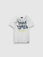 %Pto% Short sleeve t-shirt Dark Times white front view