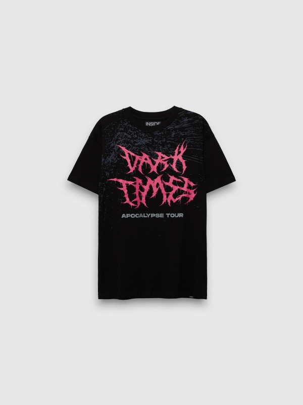  Short sleeve t-shirt Dark Times black front view