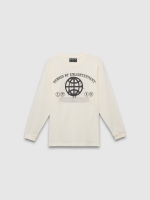 %Pto% Camiseta de manga longa areia vista frontal