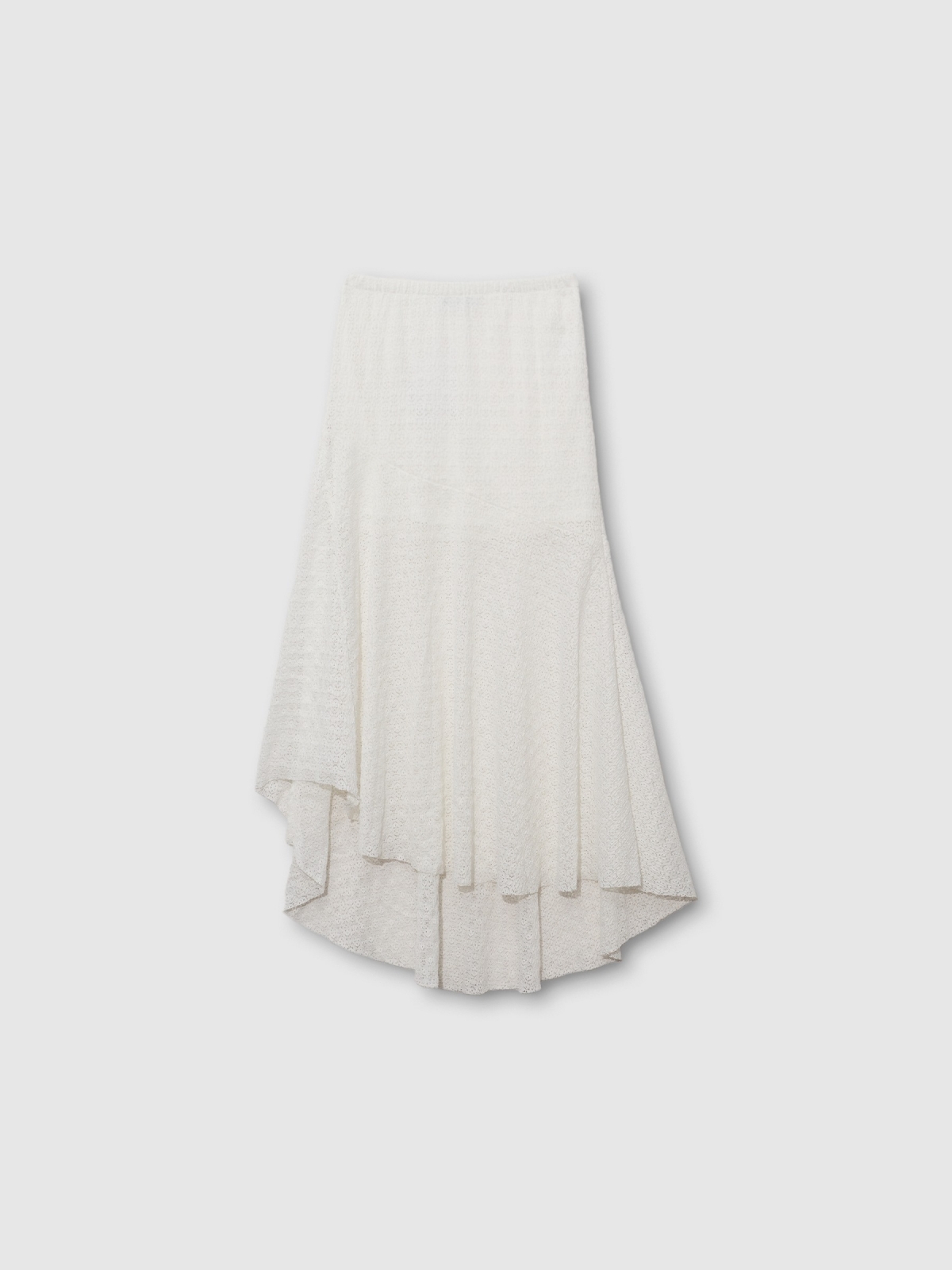  Asymmetric midi skirt white front view