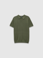 %Pto% Camiseta manga corta punto rombo verde vista frontal