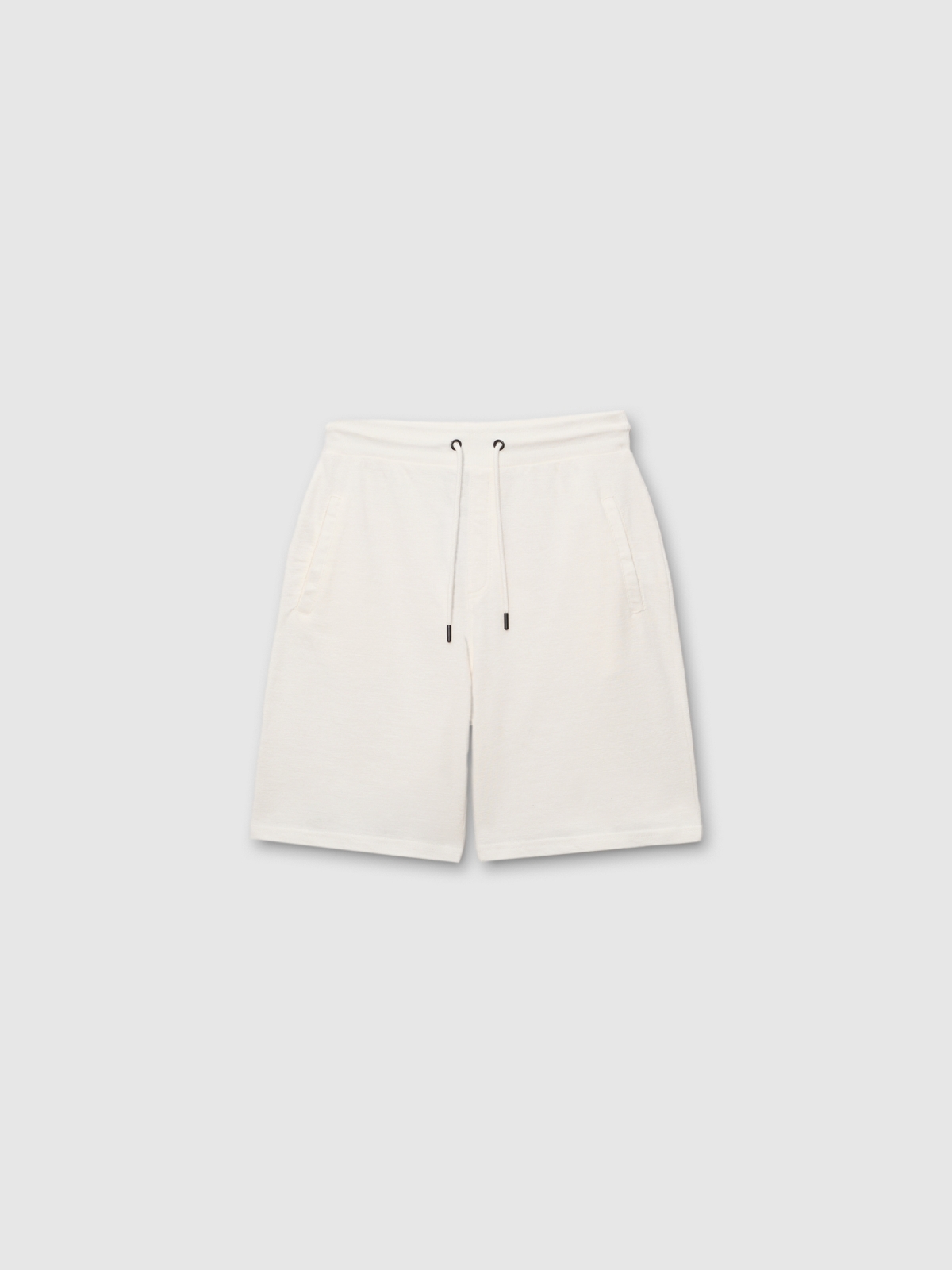  Bermudas tejido jersey blanco roto vista frontal