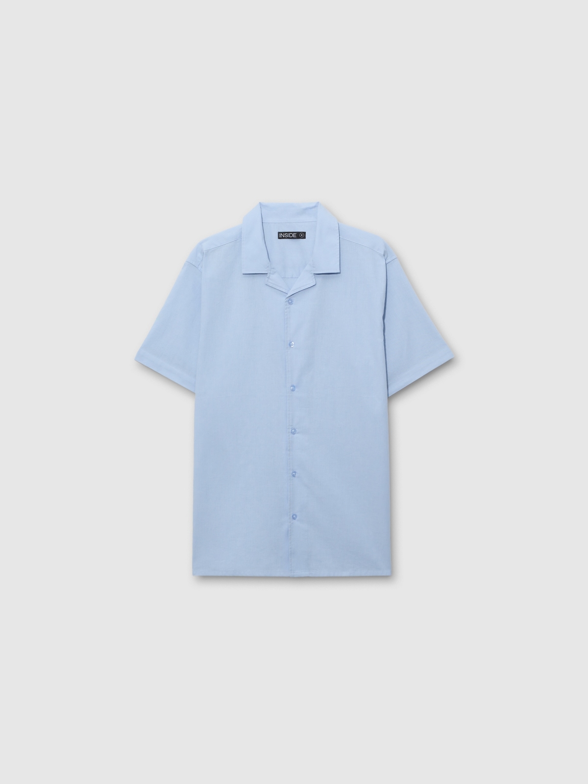  Short sleeve plain shirt light blue front view