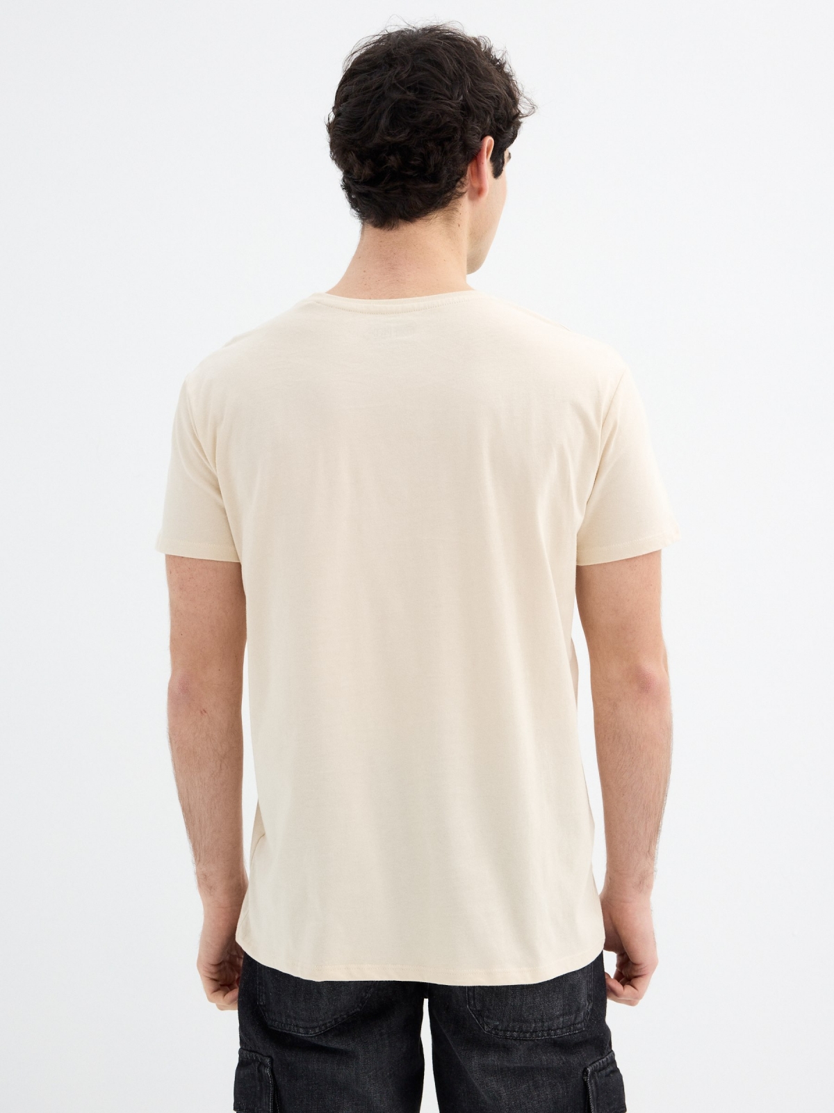 One Piece short sleeve t-shirt sand middle back view