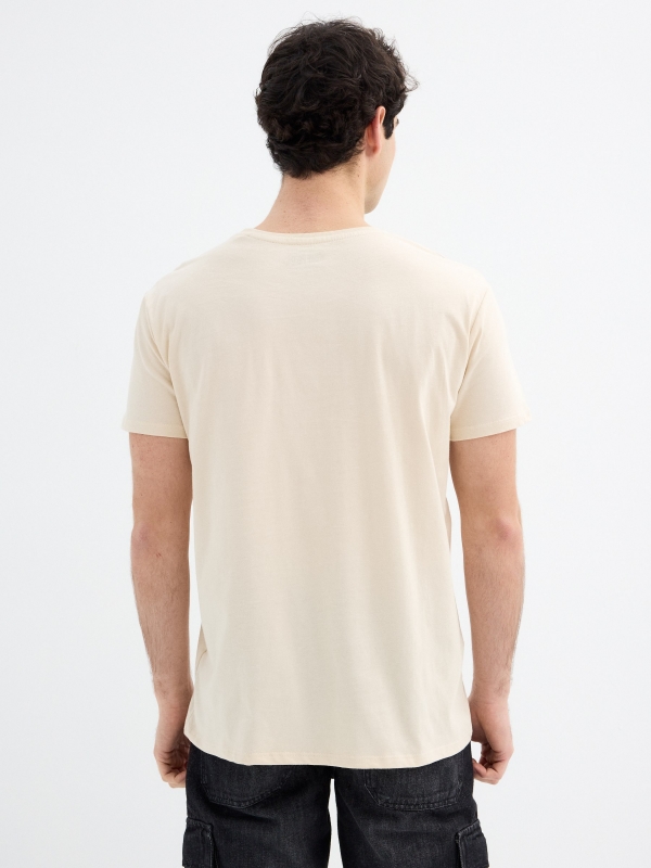 One Piece short sleeve t-shirt sand middle back view