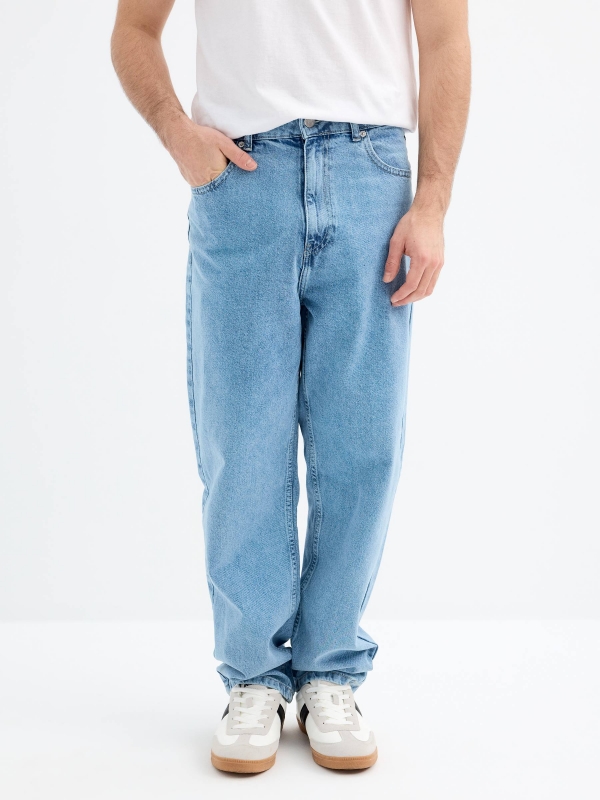 Baggy Denim Jeans blue middle front view