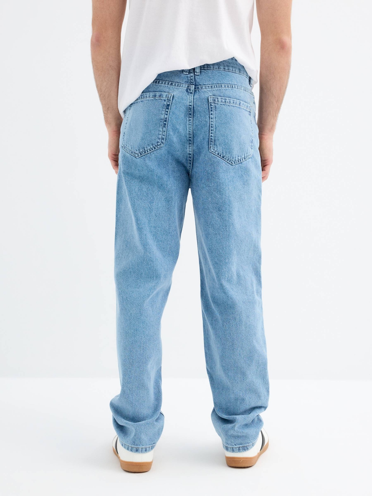 Jeans Baggy Denim azul vista media trasera