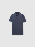 %Pto% Polo manga corta bolsillo botón azul marino vista frontal