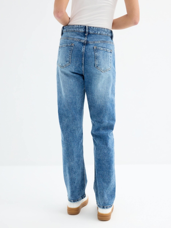 Jean straight blue blue middle back view