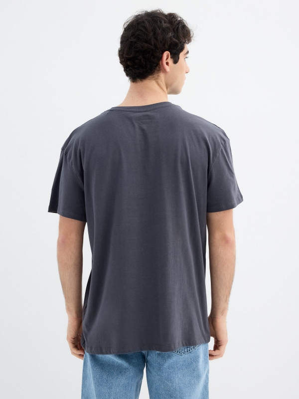 One Piece short sleeve t-shirt dark grey middle back view