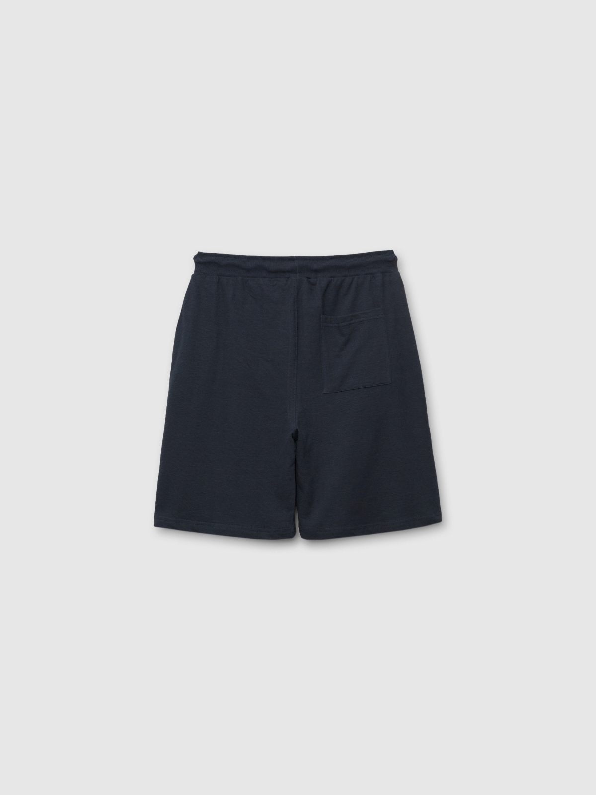 Bermudas tecido jersey azul marinho vista traseira