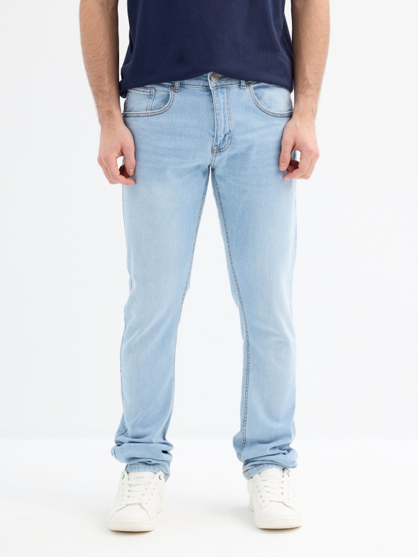 Blue slim jeans blue middle front view