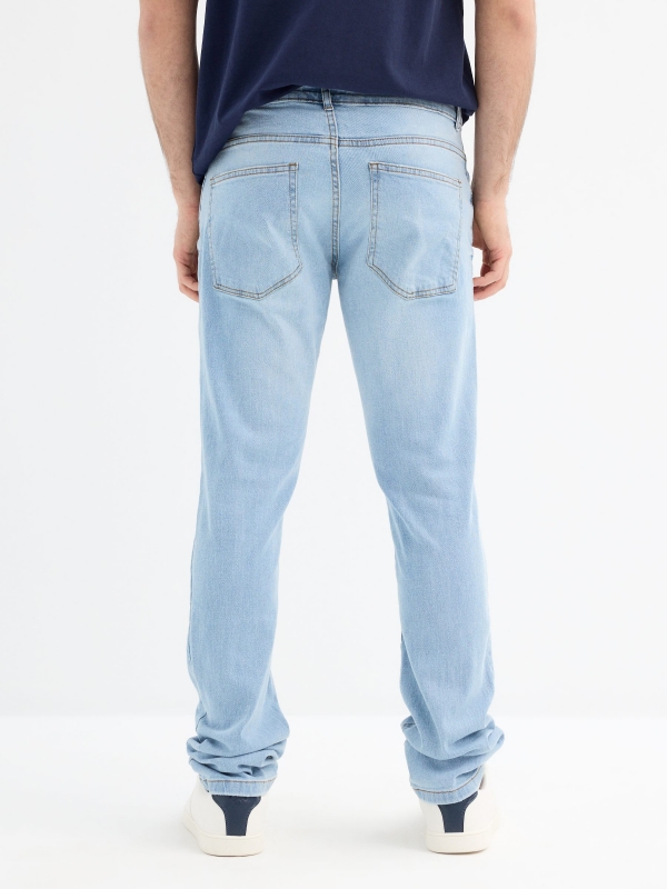 Blue slim jeans blue middle back view