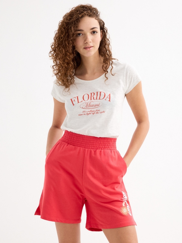 Short sleeve Florida t-shirt light melange middle front view