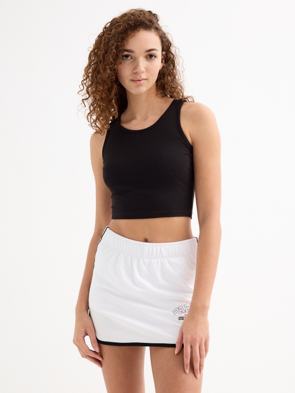 Sport culottes Paris white middle front view