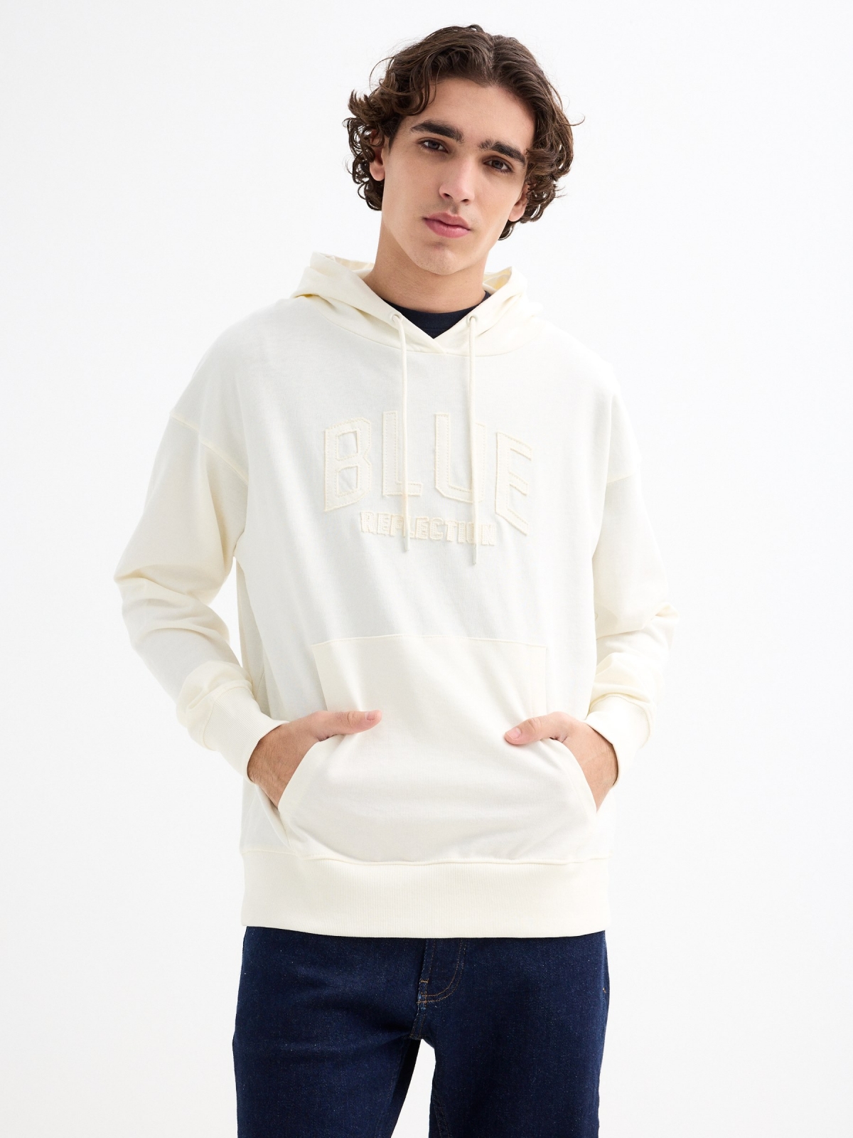 Blue Reflection hoodie navy middle front view