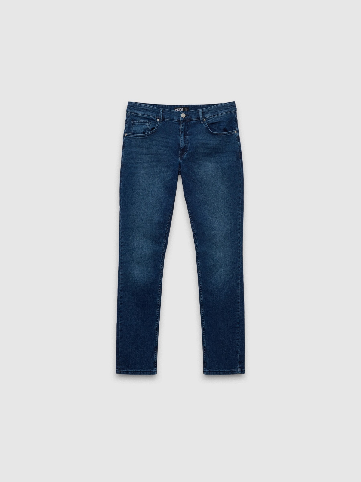  Dark blue slim jeans blue front view