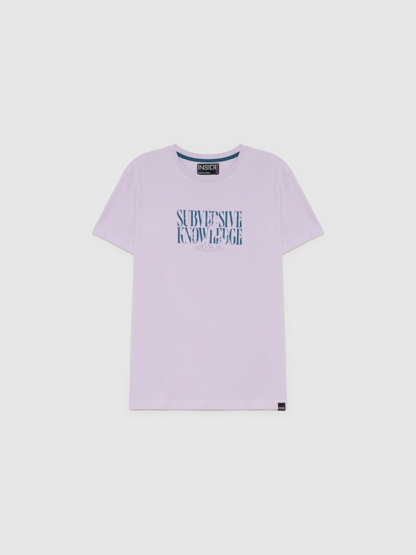  Camiseta texto minimalista morado