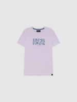 %Pto% Camiseta texto minimalista morado