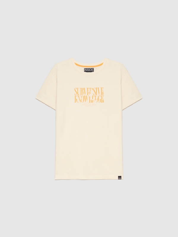  Camiseta texto minimalista arena