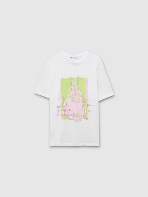  Camiseta manga corta Rabbit blanco vista frontal