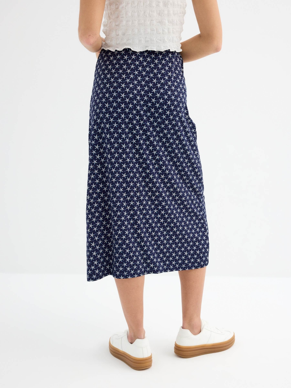 Starfish midi skirt navy general front view