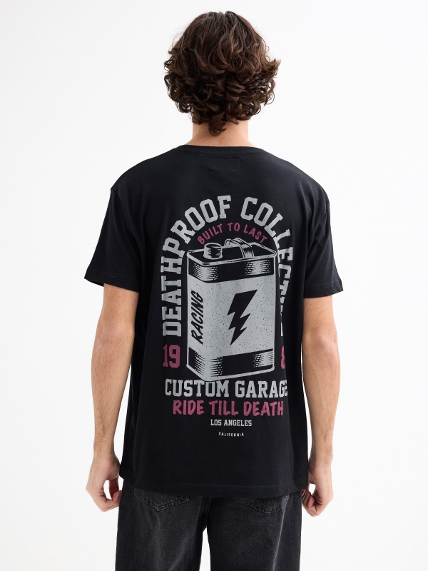 Camiseta manga curta Pila preto vista meia traseira