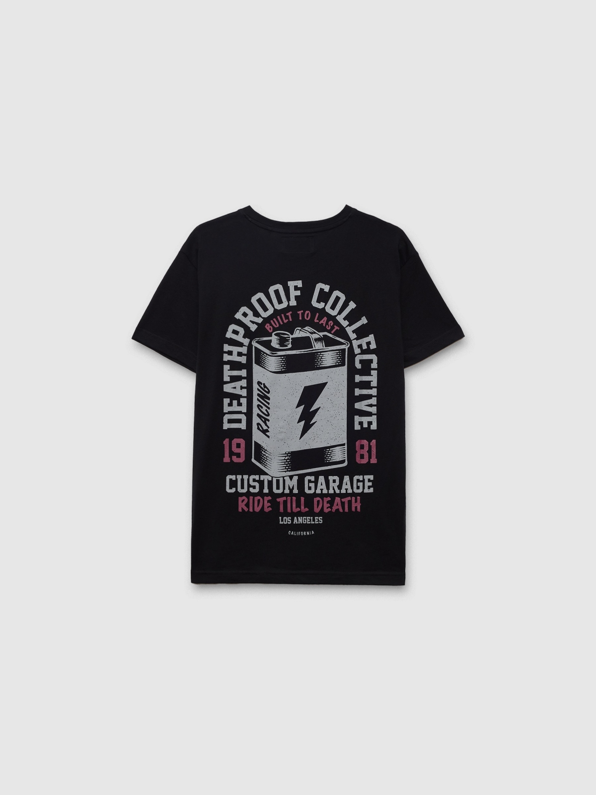 Camiseta manga corta Pila negro vista trasera