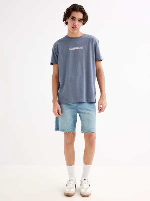 Short sleeve t-shirt Make Things Happen blue general front view