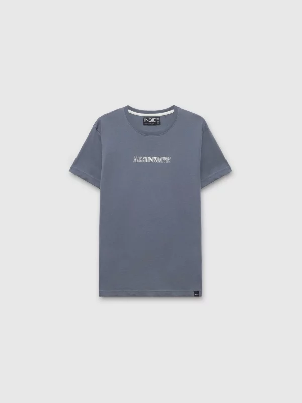  Short sleeve t-shirt Make Things Happen blue front view